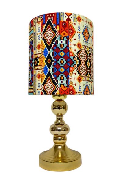 Kumaş Silindir Model Retro Renk Abajur