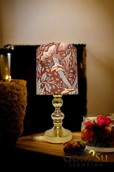 Kumaş Silindir Model Retro Renk Abajur