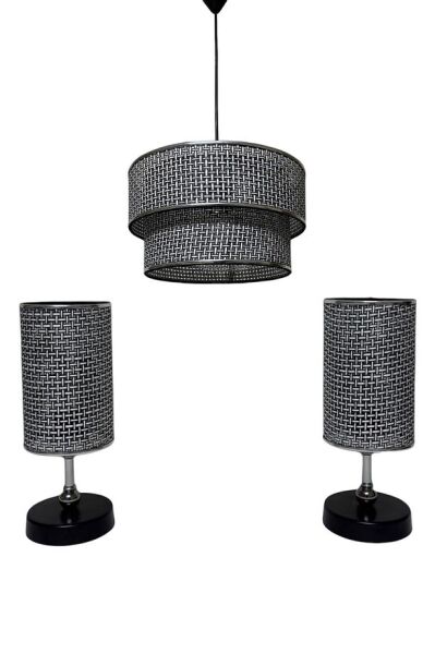 Rattan Set Model Siyah Renk 3'lü