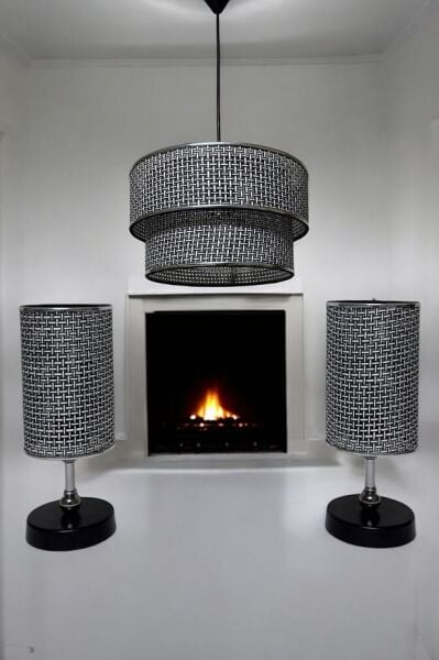 Rattan Set Model Siyah Renk 3'lü