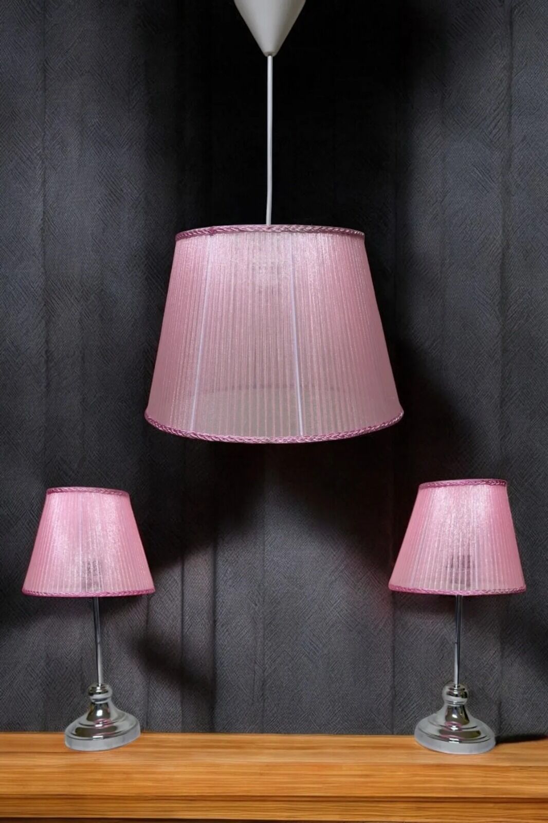 Tül Set Model Pembe Renk 3'lü