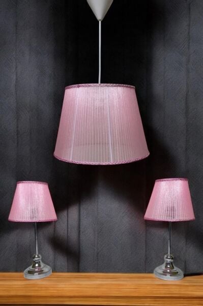 Tül Set Model Pembe Renk 3'lü