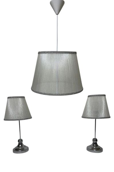 Tül Set Model Krem Renk 3'lü Takım