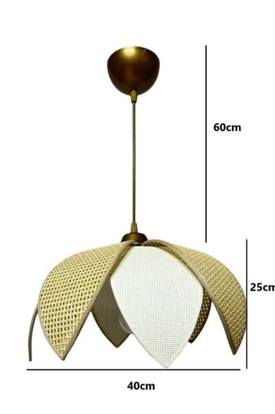 Rattan Papatya Model Naturel Renk Avize