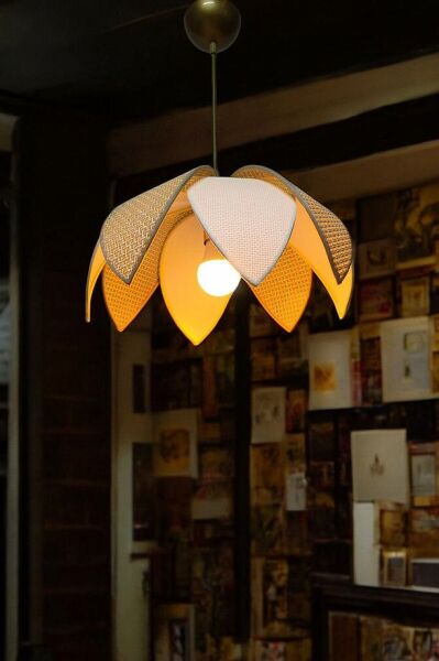 Rattan Papatya Model Naturel Renk Avize