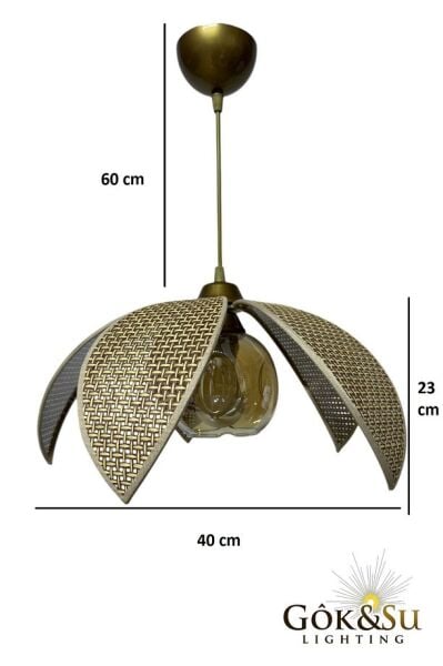 Rattan Yaprak Model Kahverengi Camlı Renk