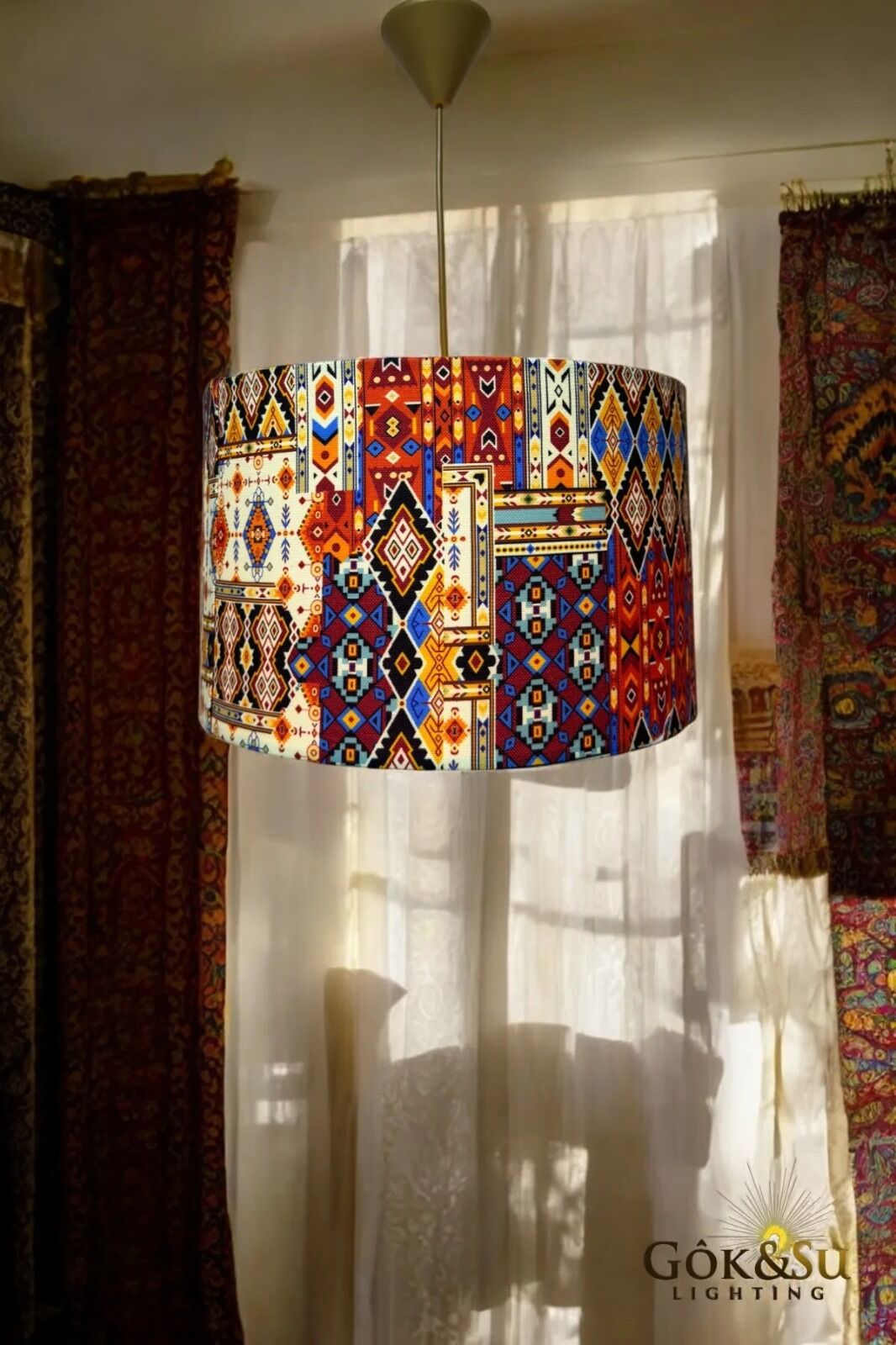 Kumaş Silindir Model Etnik Desen Renk