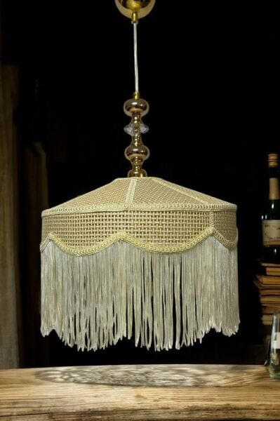 Rattan Deniz Model Püsküllü Naturel Renk Lüx