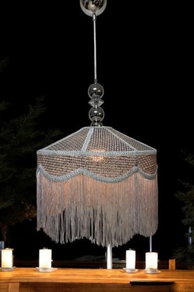 Rattan Deniz Model Püsküllü Siyah Renk Lüx