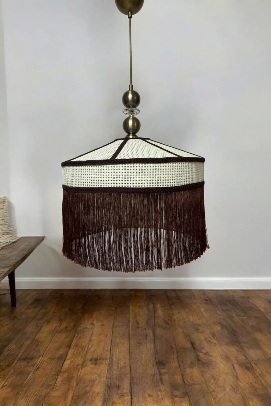 Rattan Deniz Model Püsküllü Krem Renk Lüx