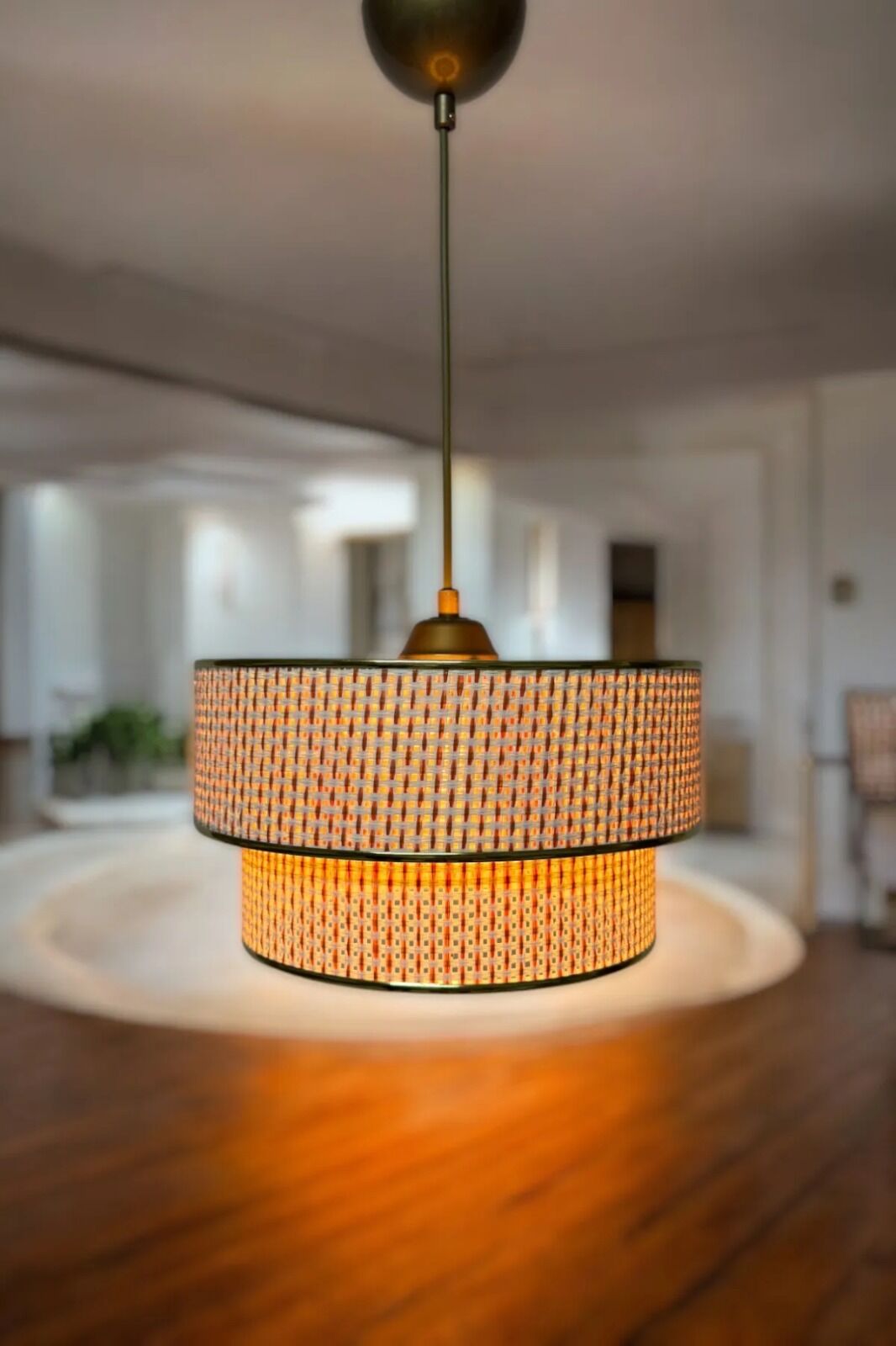 Rattan 2'li Model Turuncu Krem Gold Renk
