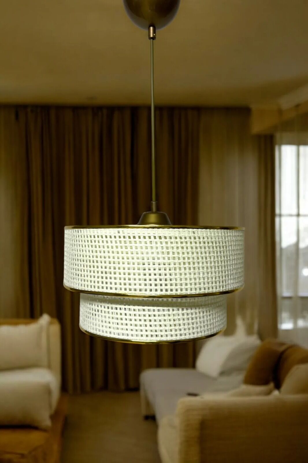 Rattan 2'li Model Krem Gold Renk