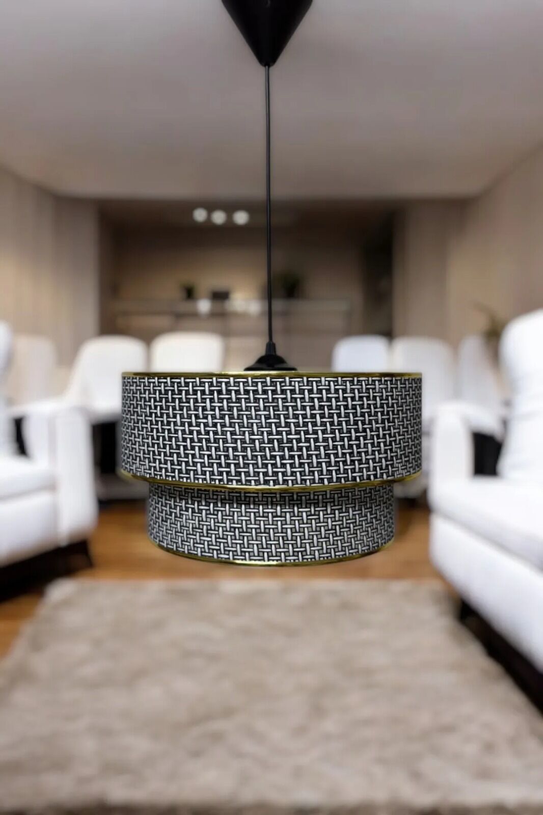 Rattan 2'li Model Siyah Gold Renk