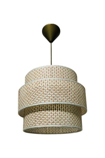 Rattan 3'lü Model Turuncu Krem Renk