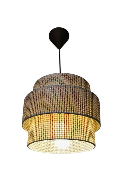 Rattan 3'lü Model Turuncu Krem Renk