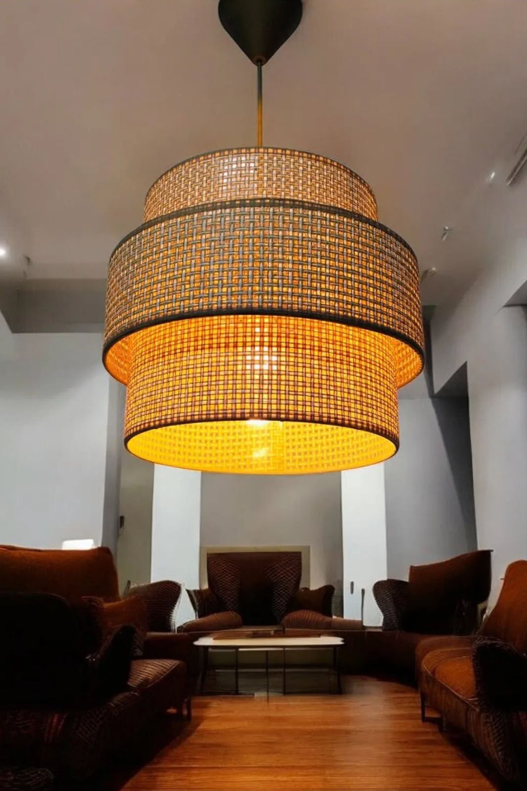 Rattan 3'lü Model Naturel Renk