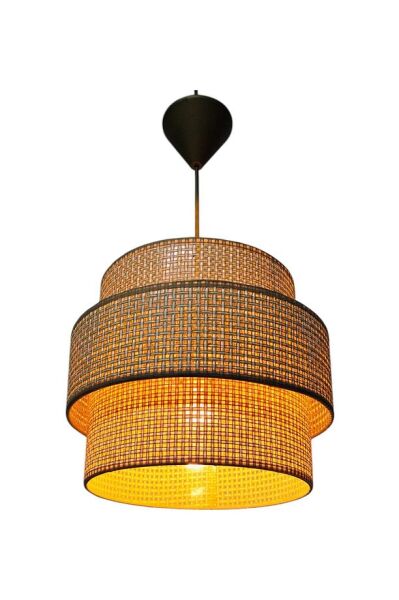 Rattan 3'lü Model Naturel Renk