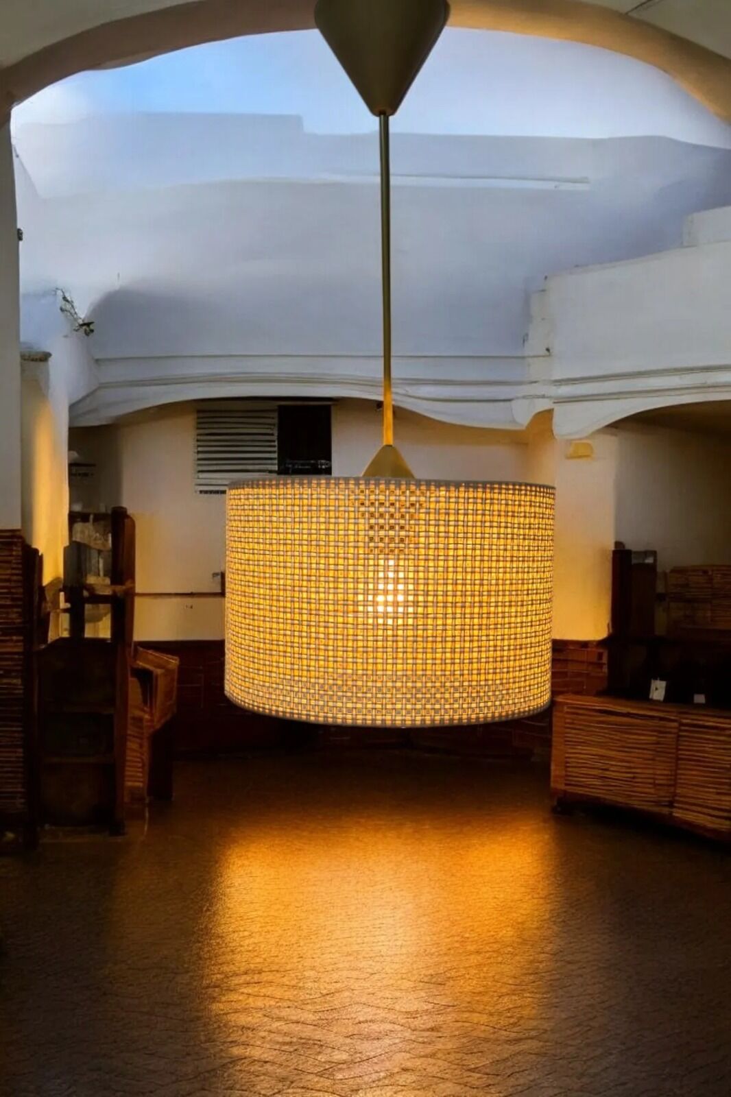 Rattan Tekli Model Krem Renk