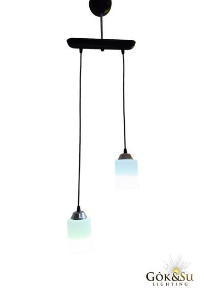 2’li Cam Sarkıt Avize Beyaz Renk