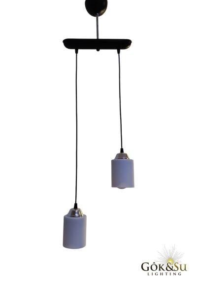 2’li Cam Sarkıt Avize Beyaz Renk