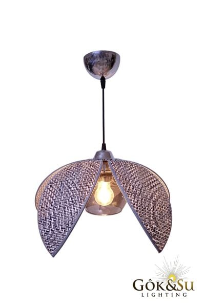 Rattan Yaprak Model Siyah Renk Camlı