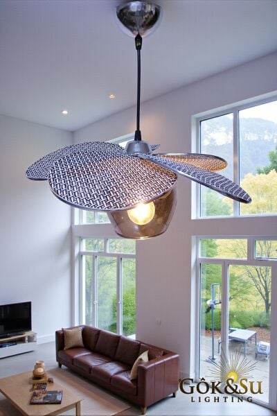 Rattan Pervane Model Siyah Camlı