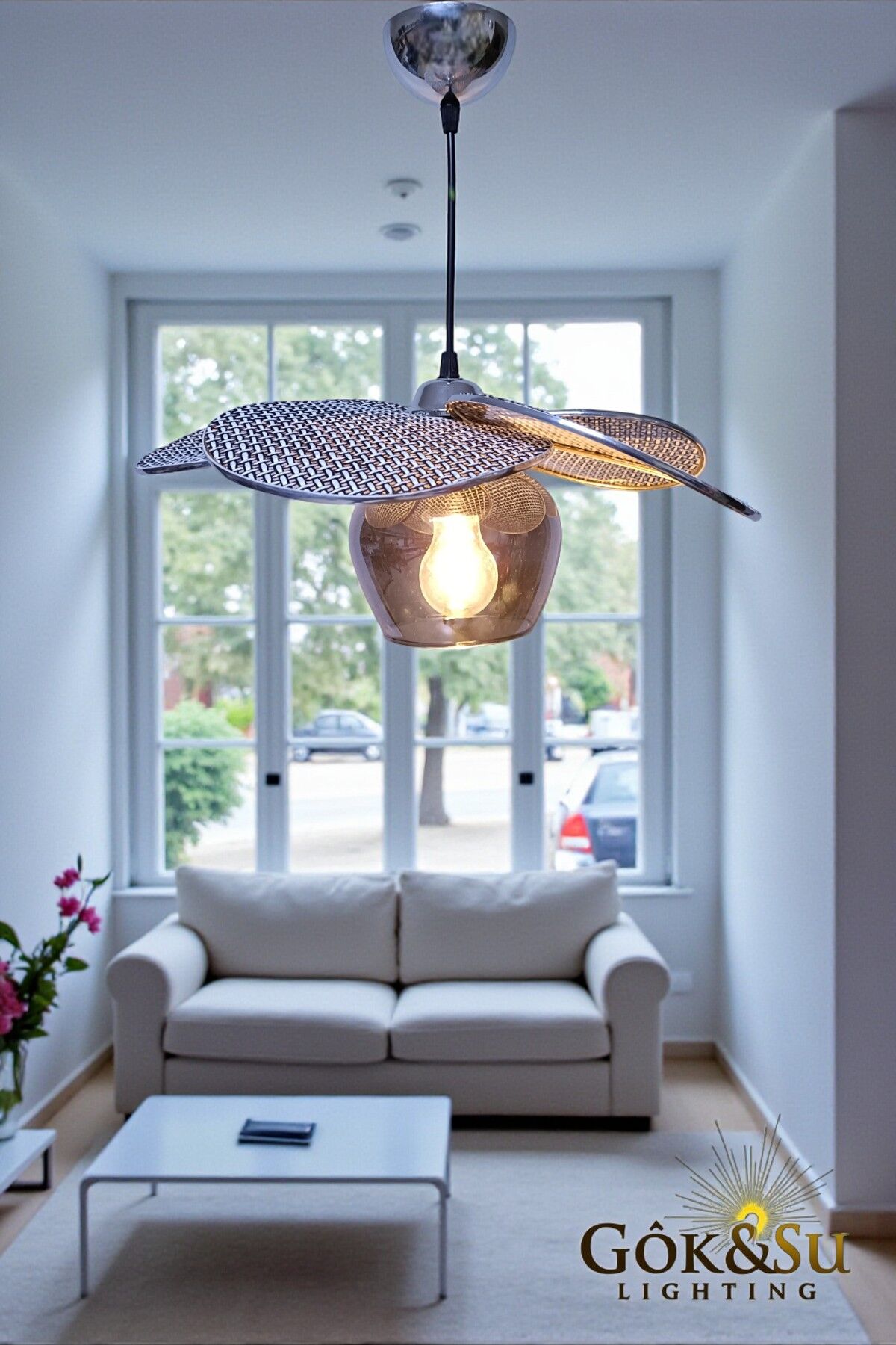 Rattan Pervane Model Siyah Camlı