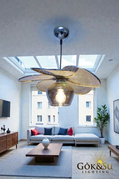 Rattan Pervane Model Siyah Camlı