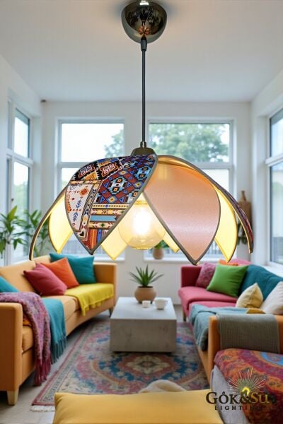 Papatya Model Etnik Serisi Dekoratif Sarkıt Avize