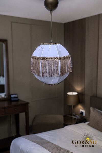 Kumaş Germe Alca Püskül Dekoratif Sarkıt Avize