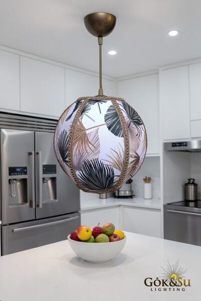 Dekoratif Palma Model Kumaş PVC Sarkıt Avize