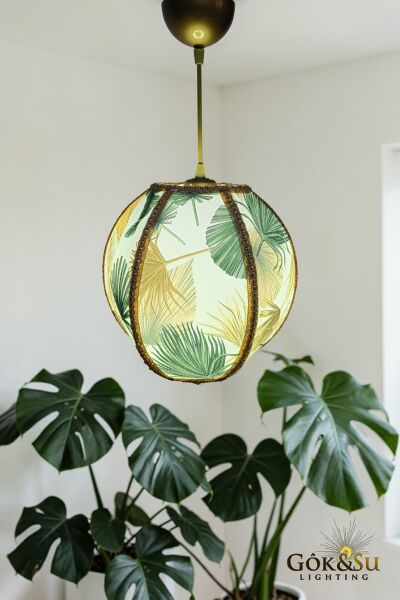 Dekoratif Palma Model Kumaş PVC Sarkıt Avize