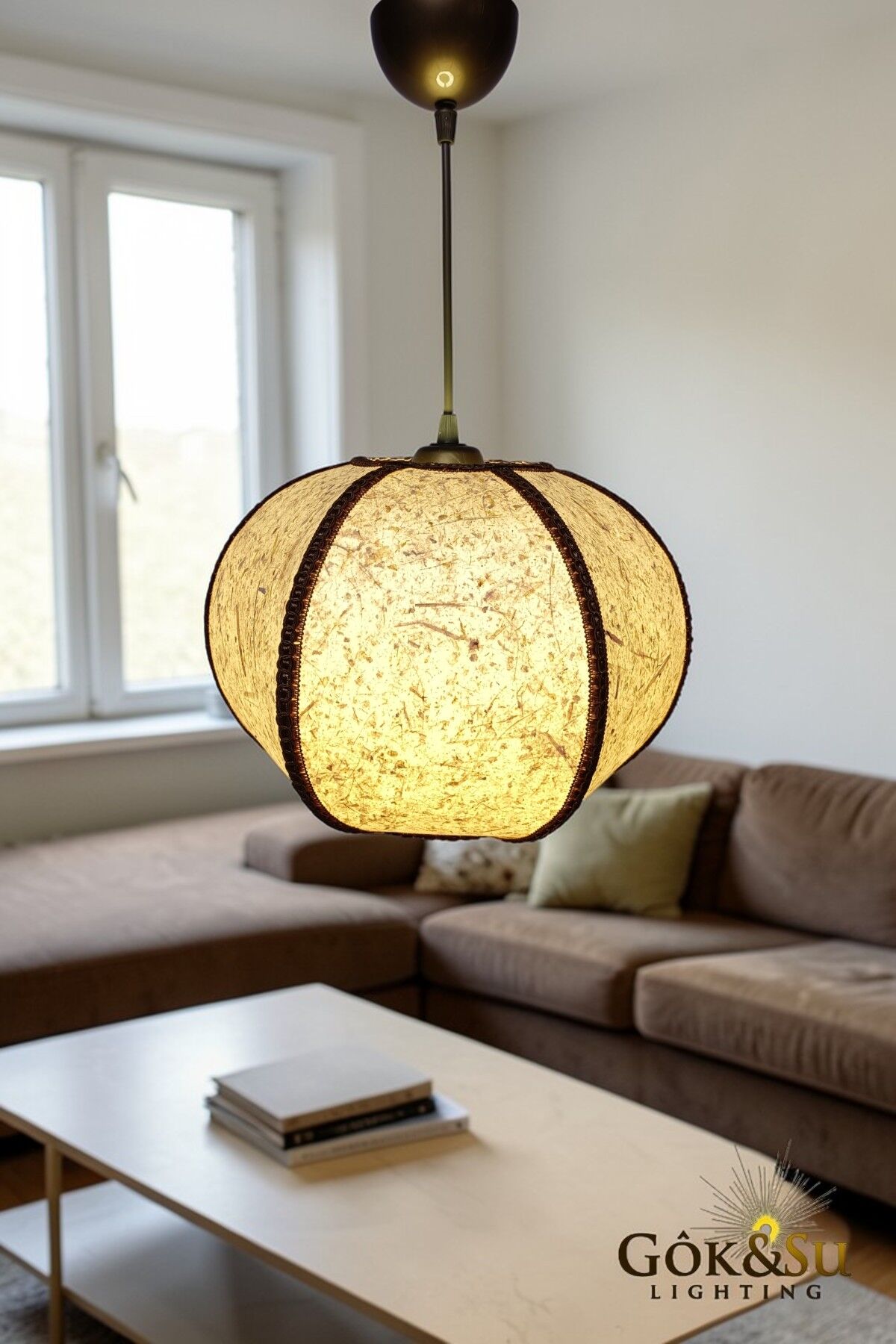 Dekoratif Lola Model Kumaş PVC Sarkıt Avize