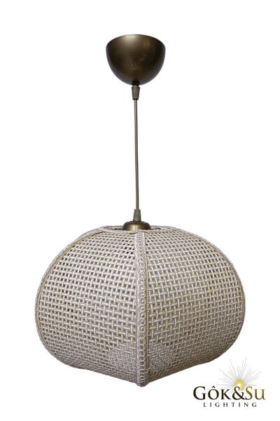 Rattan Naturel Form Aura Hasır Sarkıt Avize