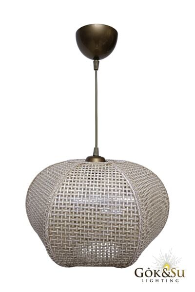 Rattan Naturel Form Aura Hasır Sarkıt Avize