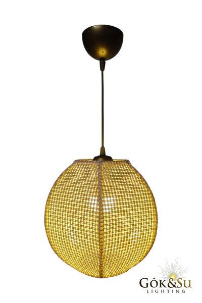 Rattan Naturel Form Zen Hasır Sarkıt Avize