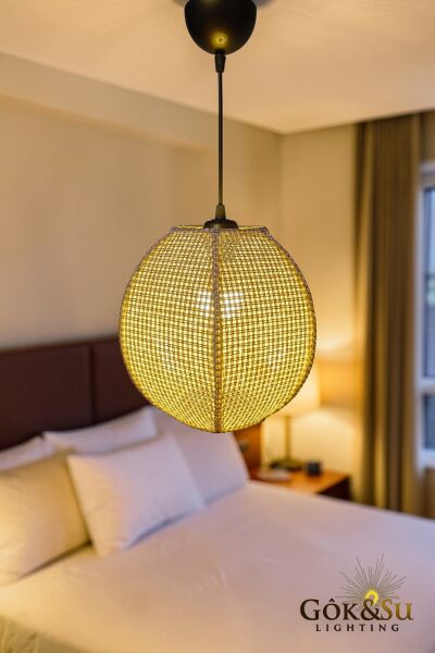 Rattan Naturel Form Zen Hasır Sarkıt Avize