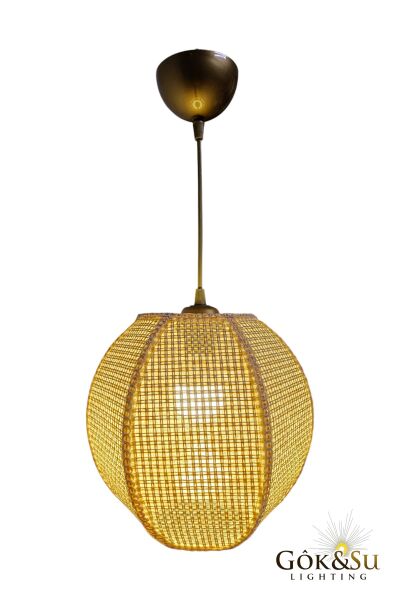 Rattan Naturel Form Zen Hasır Sarkıt Avize