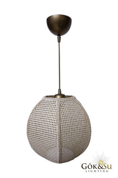 Rattan Naturel Form Zen Hasır Sarkıt Avize