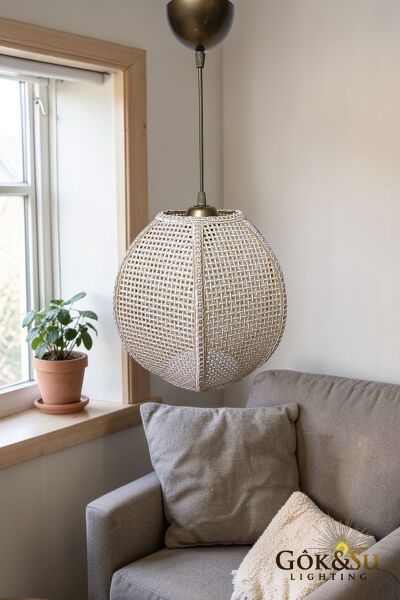 Rattan Naturel Form Zen Hasır Sarkıt Avize