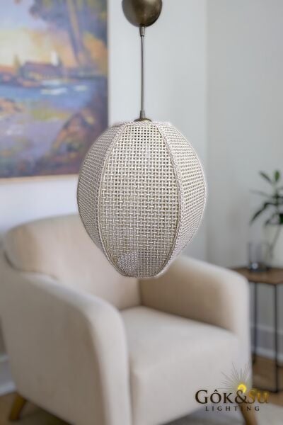 Rattan Naturel Form Terra Hasır Sarkıt Avize